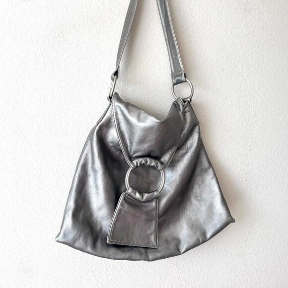 Kate Landry silver metallic y2k 2000s shoulder bag purse - Picture 1 of 6